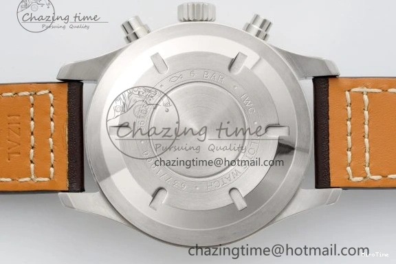 MIROTIME 0326 Bright Pilot Chrono SS AZF 1:1 Best Edition Green Dial on Brown Leather Strap A 7059